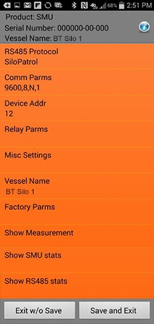 App Screen View for RS-485 Version